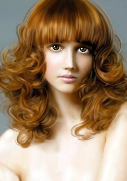 Photoshop鼠绘漂亮的金发美女模特