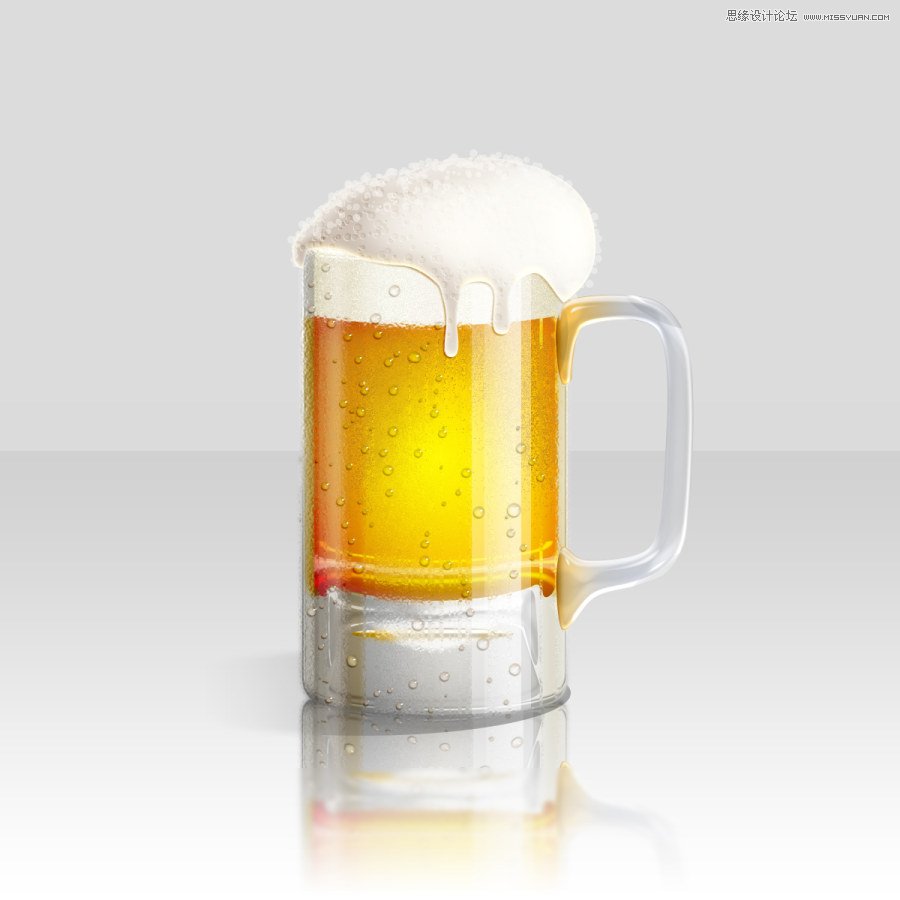 Photoshop绘制冰爽的啤酒和啤酒杯   图老师