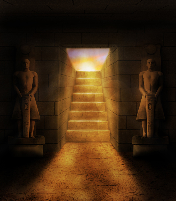 Photoshop设计恐怖气氛的古埃及墓穴技巧 图老师