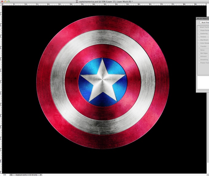 photoshop绘制逼真美国队长的盾牌 时代设计 鼠绘教程