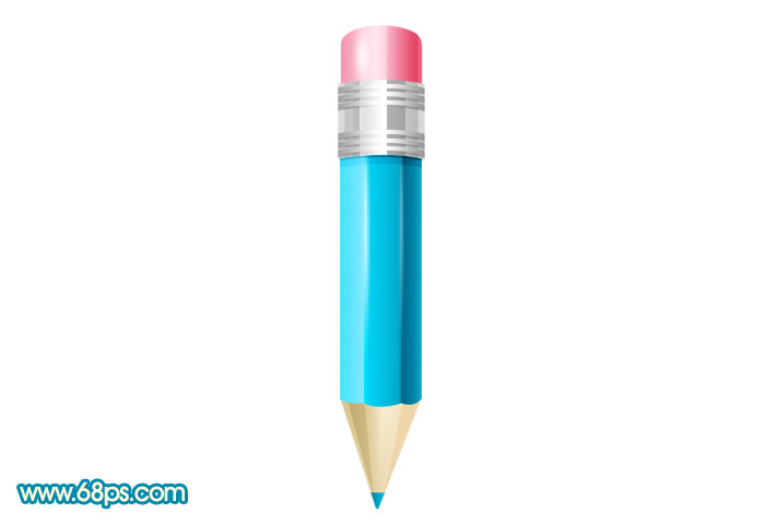 Photoshop绘制一只蓝色铅笔 图老师教程