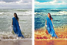 Photoshop打造高清冷艳的海滩写真人物照片 图老师教程