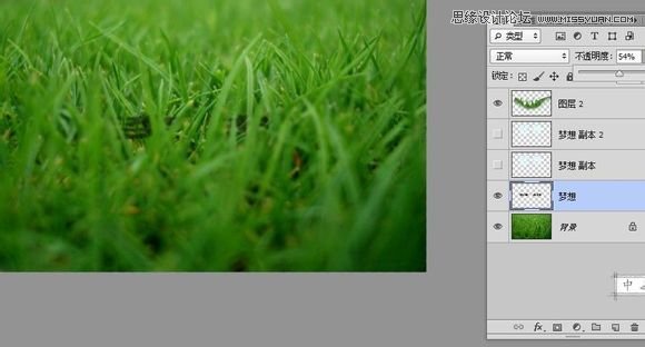 Photoshop制作春季草丛中的艺术字教程,PS教程,图老师教程网