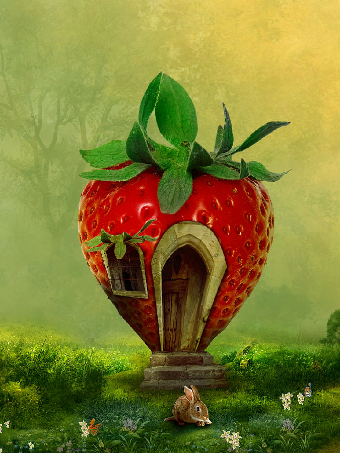 photoshop合成可爱的草莓房子教程 图老师教程