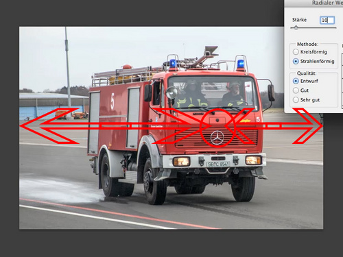PS教程：利用PS滤镜打造动感飞驰消防车
