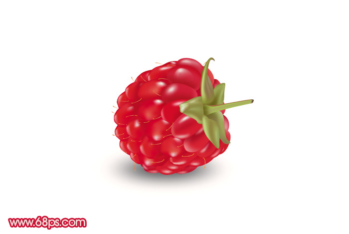 Photoshop制作一颗红色覆盆子水果教程 图老师教程