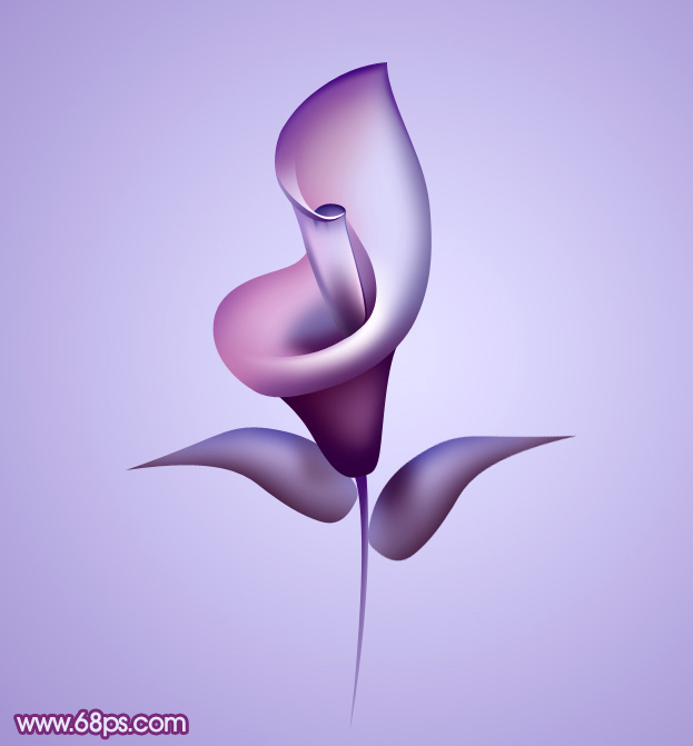 Photoshop绘作紫色3D花朵 图老师