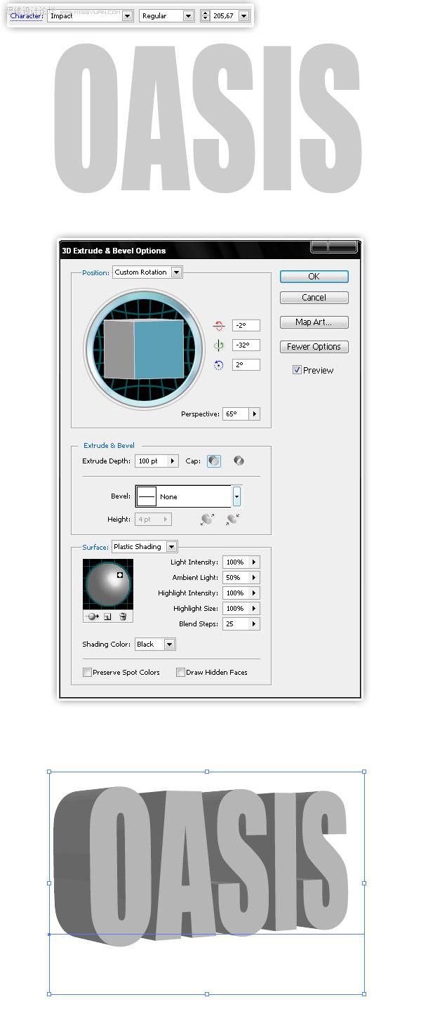 用Photoshop创建一个3D文字场景,PS教程,图老师教程网