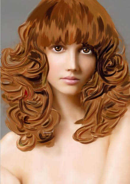 Photoshop鼠绘漂亮的金发美女模特