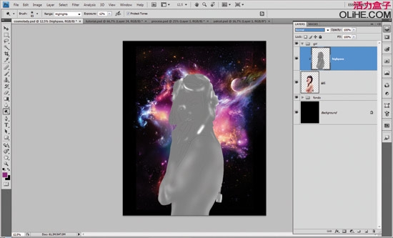 PS合成星云外星美女照片 图老师网 PS图片合成教程