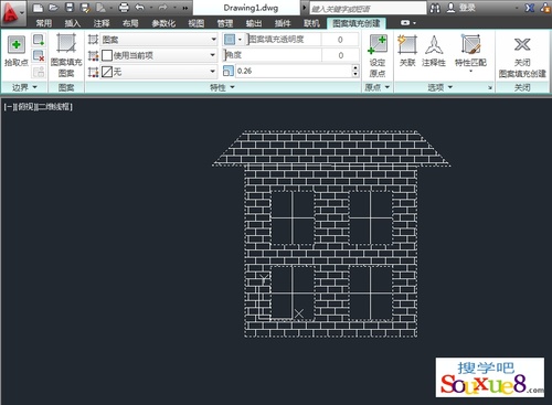CAD教程：AutoCAD2013填充图形练习实例