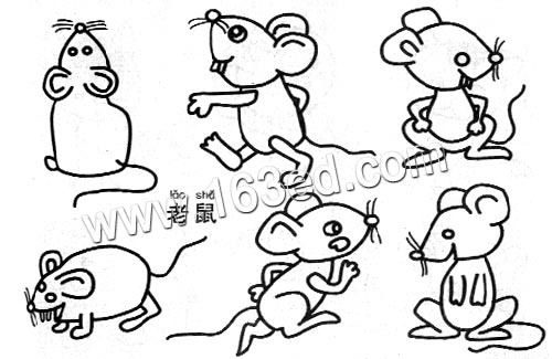  教你如何画小老鼠的简笔画教程