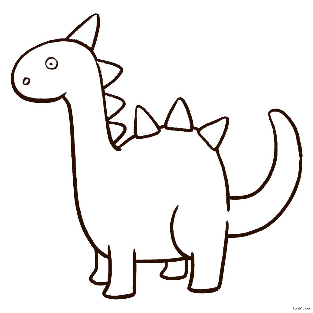 幼儿简笔画图片大全-可爱的小恐龙
