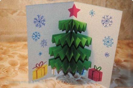 圣诞树立体贺卡做法 立体圣诞树卡片制作方法
