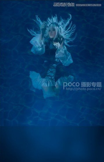 Photoshop调出人像照片唯美的水下特效,PS教程,素材中国