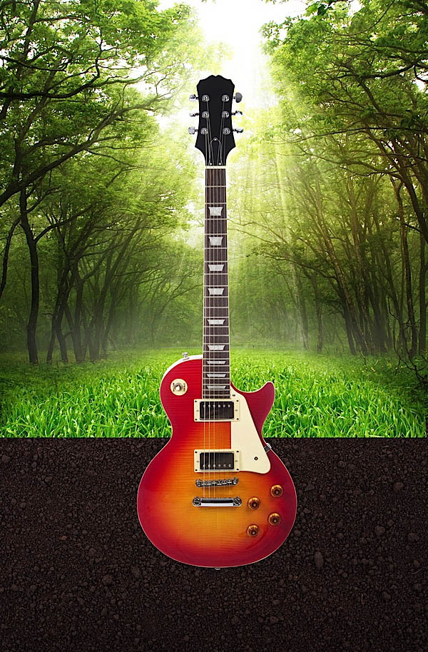 如何利用Photoshop合成被树枝缠绕的创意吉他