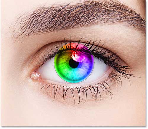 Photoshop制作美女超酷的彩虹美瞳效果,PS教程,思缘教程网