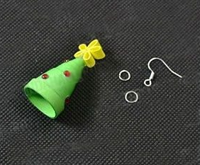 如何制作圣诞树耳环 衍纸圣诞树耳环手工DIY教程