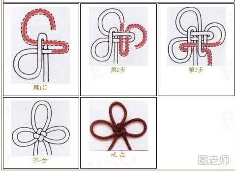 蝴蝶结的打法 中国结吉祥结的编织教程