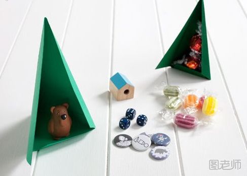 卡纸DIY圣诞树造型包装盒
