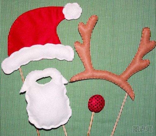 不织布手持圣诞老人制作教程 驯鹿小装饰制作教程