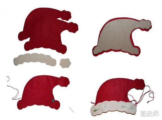 不织布手持圣诞老人制作教程 驯鹿小装饰制作教程