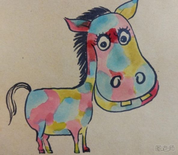 彩色的小马驹怎么画 彩色小马驹的画法