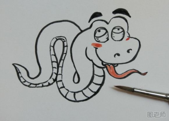 小蛇彩绘画步骤图解 小蛇彩绘画的画法