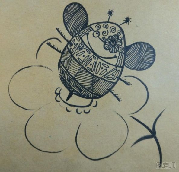 小蜜蜂手绘画图解教程 小蜜蜂手绘画的画法