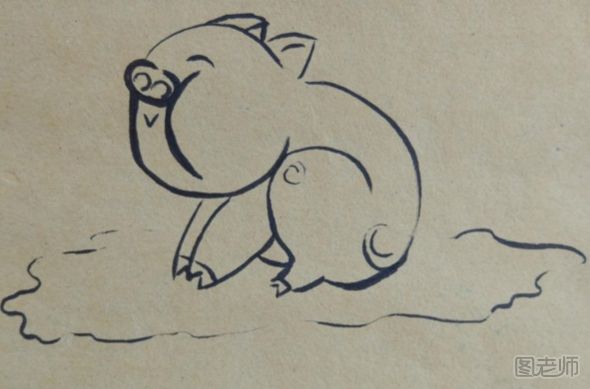 卡通小猪彩绘画图解教程 卡通小猪彩绘画的画法