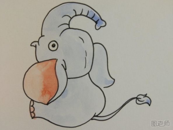 可爱的小象水彩画图解教程 小象水彩画的画法