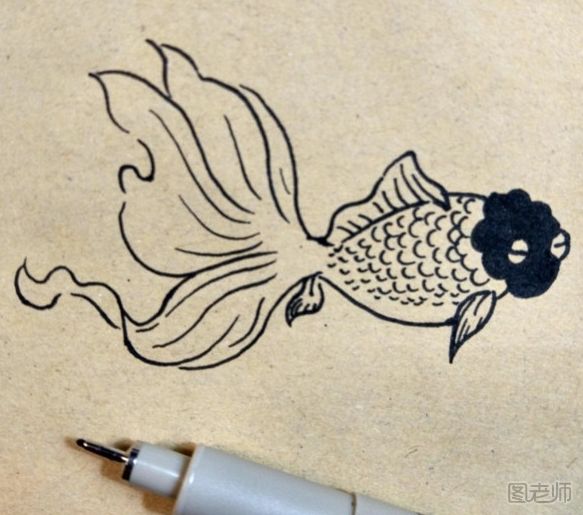 可爱的小金鱼彩绘画图解教程 小金鱼彩绘画的画法