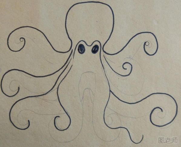 小章鱼手绘画图解教程 小章鱼手绘画的画法