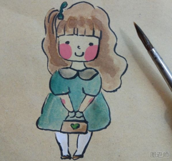 可爱的小女孩彩绘画教程 小女孩彩绘画的画法