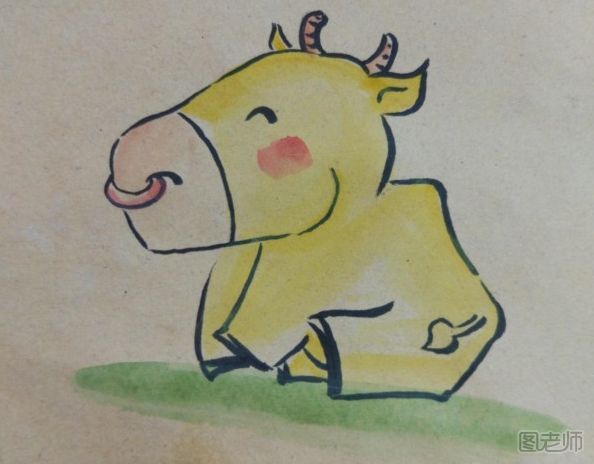 小牛彩绘画图解教程 小牛彩绘画的画法
