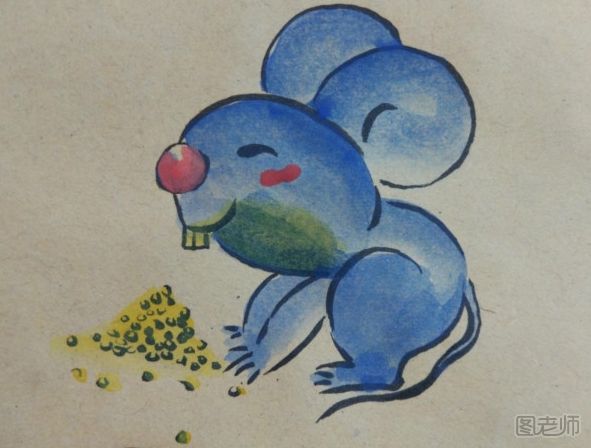 小老鼠彩绘画图解教程 小老鼠彩绘画的画法