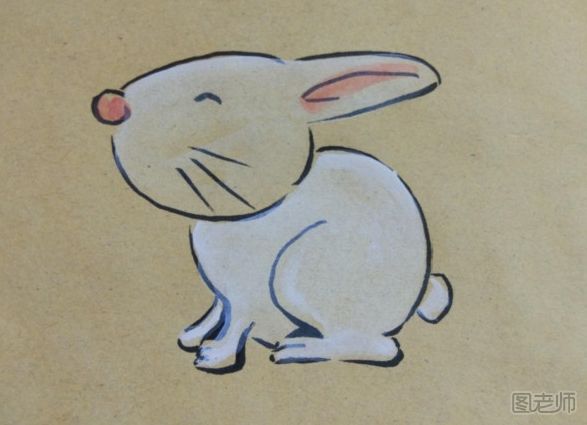 卡通兔子彩绘画图解教程 卡通兔子彩绘画的画法