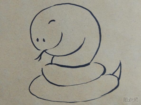 可爱的卡通蛇彩绘画图解教程 卡通蛇彩绘画的画法