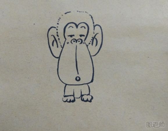 可爱的小猴子手绘画教程 小猴子手绘画的画法
