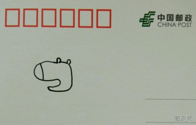 水彩狮子手绘明信片图解教程
