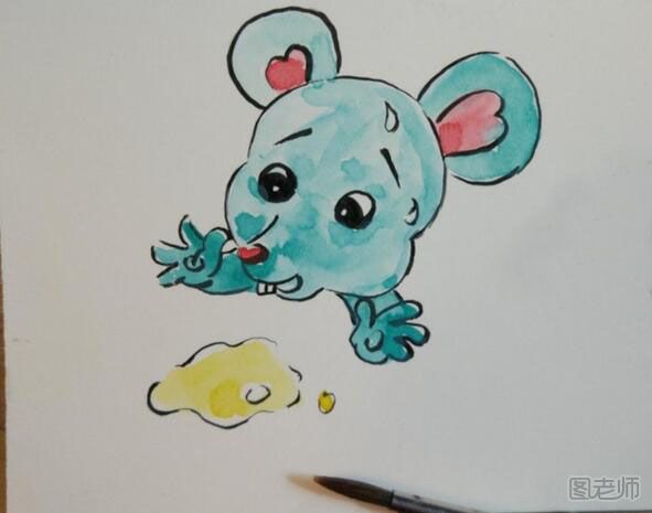 手工DIY彩绘作品：可爱的小老鼠