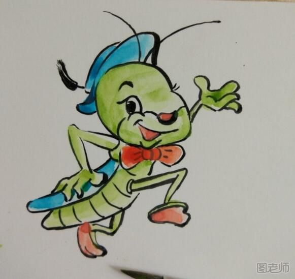 DIY儿童趣味手绘插画：机灵活泼的小蚱蜢