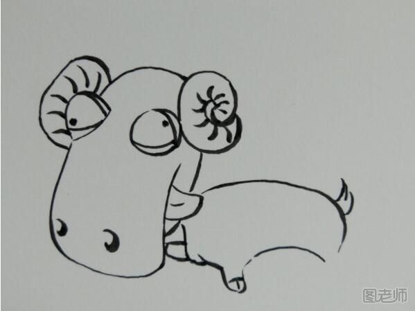 手绘作品：可爱的小羊