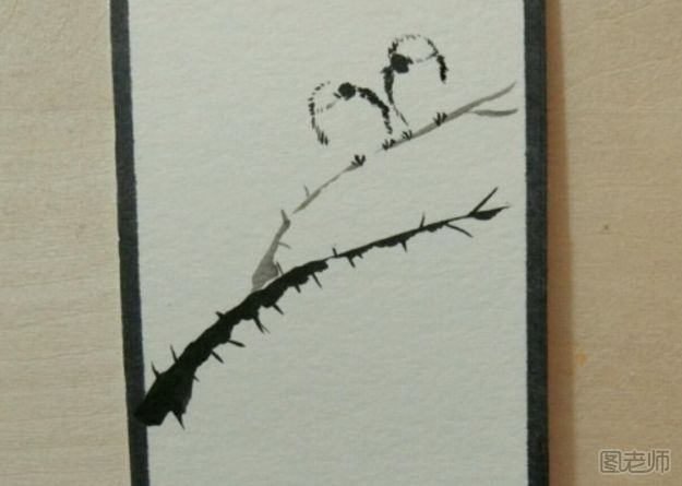 可爱的小鸟手绘书签图解教程