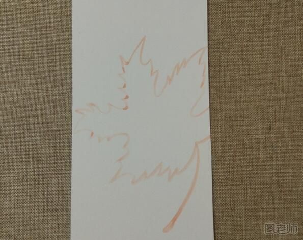 漂亮的手绘书签之枫叶