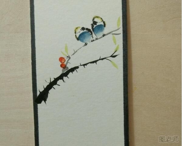 DIY手绘书签之可爱的小鸟