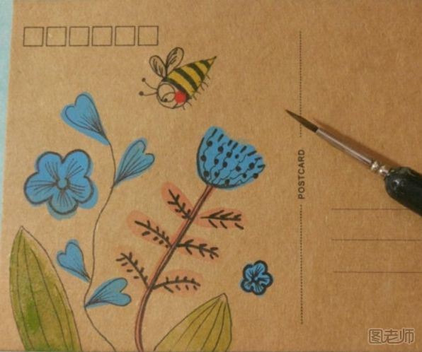 DIY明信片：春暖花开的春天手绘明信片