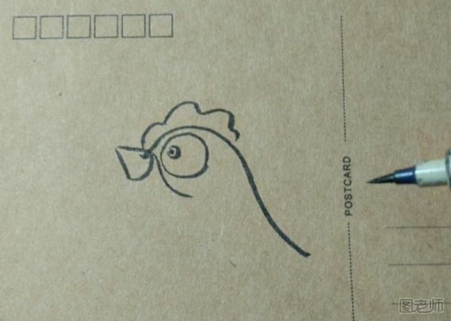 DIY明信片：可爱的小鸡手绘明信片