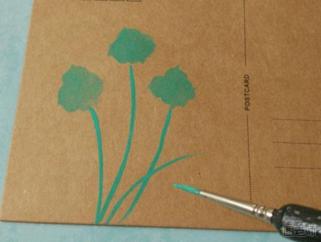DIY明信片：漂亮的花卉手绘明信片