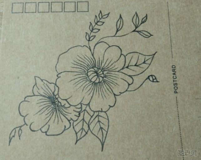 DIY明信片：艺术感花卉手绘明信片